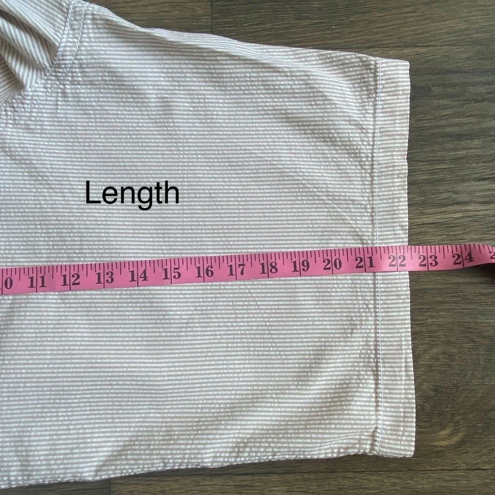 Izod Men's 36 Striped Flat Front Golf Shorts Preppy Country Club Tan‎
